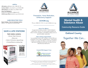 Mental Health & Substance Abuse Community Resource Guide for Oakland County pg 1